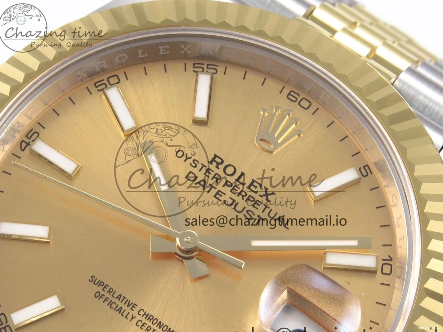 1220 Vibrant DateJust 41 126333 EWEF Best Edition YG Stick Dial on SS YG Jubilee Bracelet A 990